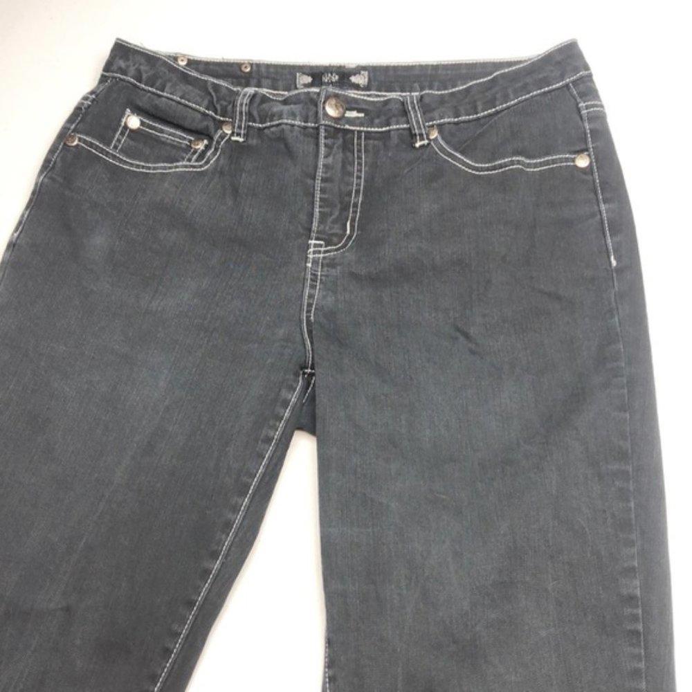 PREMIUM TRULUXE BLACKWASH SLIM-CUT JEANS 31/12x30 CRYSTALS 💎 - Picture 6 of 12